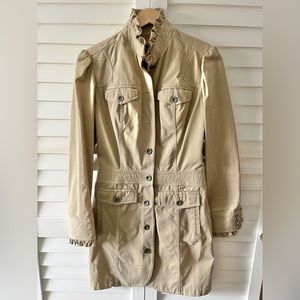 Eddie Bauer Cotton Ruffled Khaki Lightweight Jacket Size Small